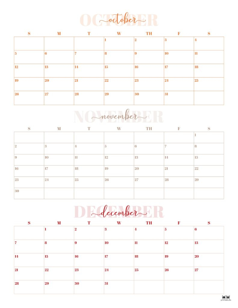 2025 Three Month/Quarterly Calendars - 36 Free Cals | Printabulls pertaining to Free Printable 2025 Quarterly Calendar