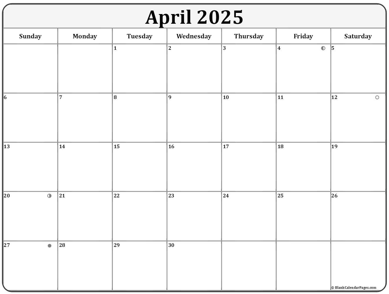April 2025 Lunar Calendar | Moon Phase Calendar regarding 2025 Free Printable April Moon Phase Calendar