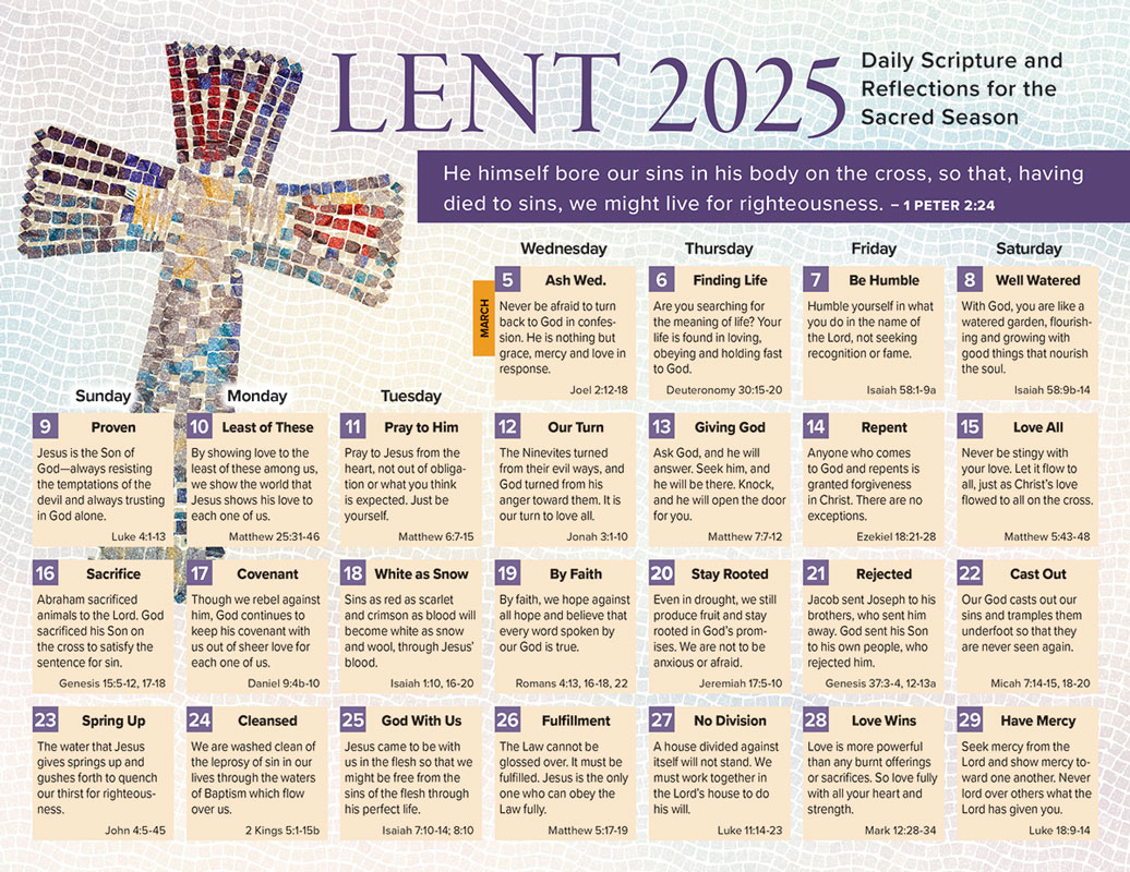 Daily Lent 2025 Calendar (Set Of 50) Product/Goods : Creative intended for Lent Calendar 2025 Printable