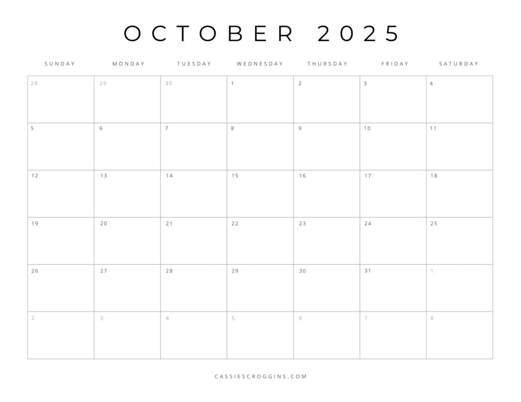 Free Printable 2025 Blank Calendar Templates (All 12 Months) throughout Free Printable 2025 Calendar No Download