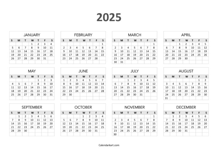 2025 Calendar with Julian Dates Printable