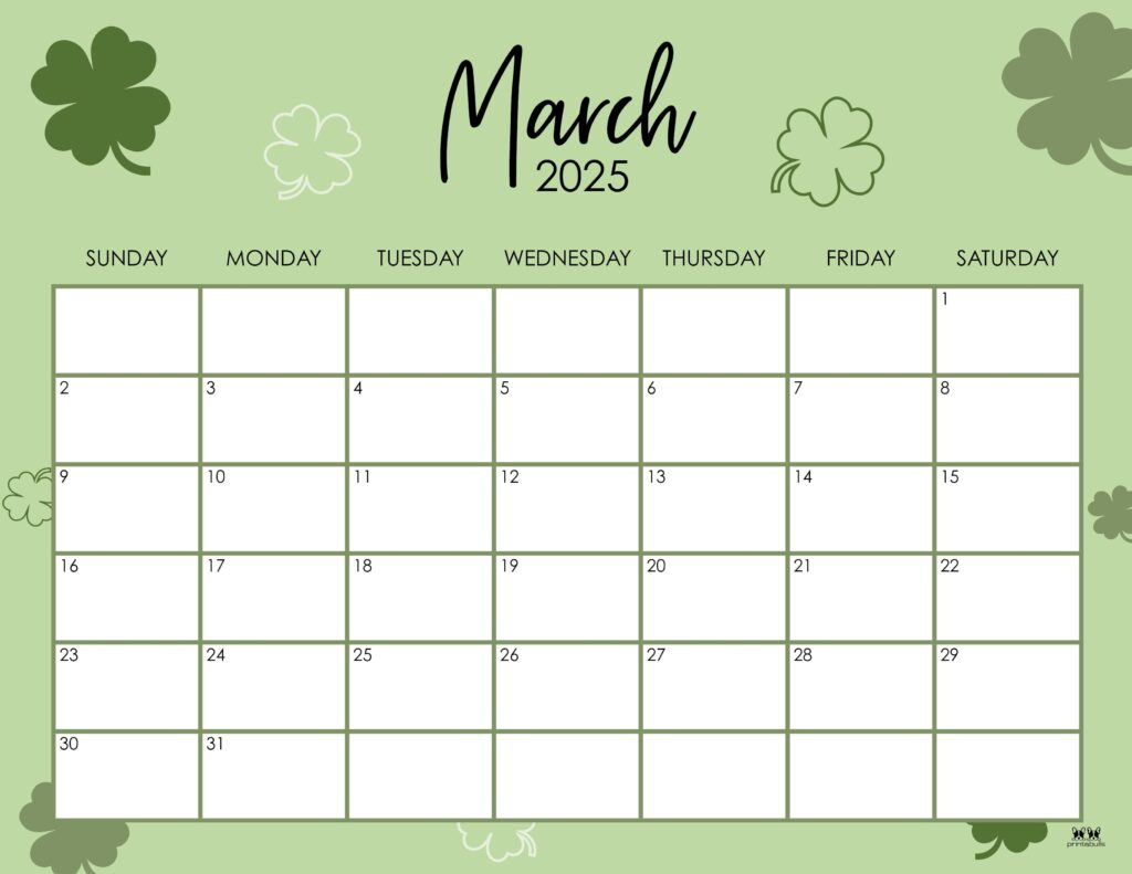 March 2025 Calendars - 107 Free Printables | Printabulls with regard to Cute March 2025 Calendar Printable