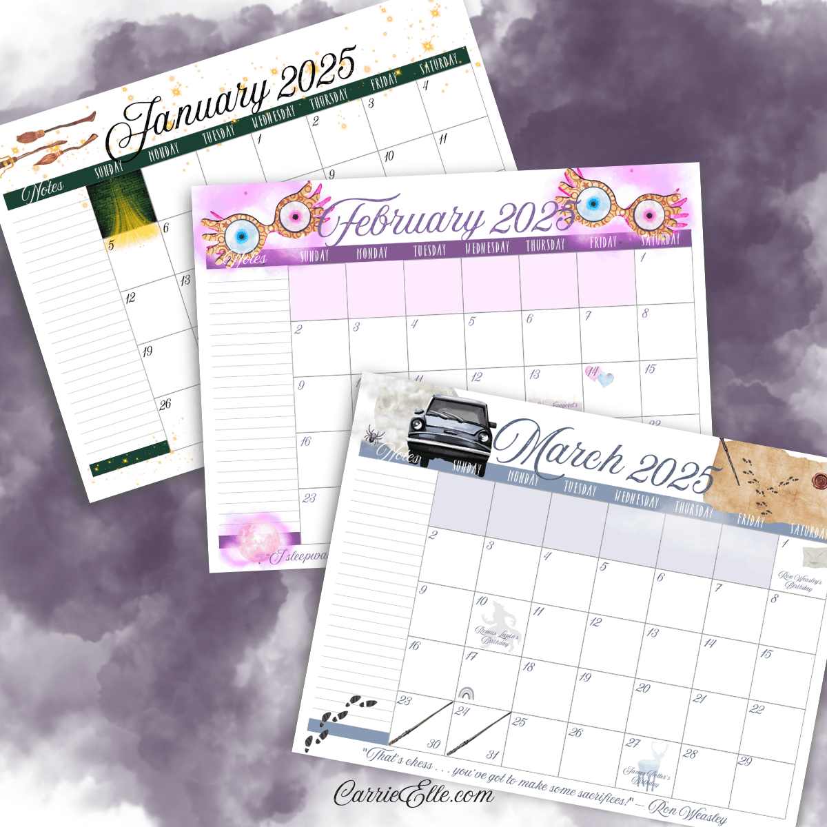 Plan Like A Wizard: 2025 Printable Harry Potter-Inspired Calendar intended for Harry Potter Printable Calendar 2025