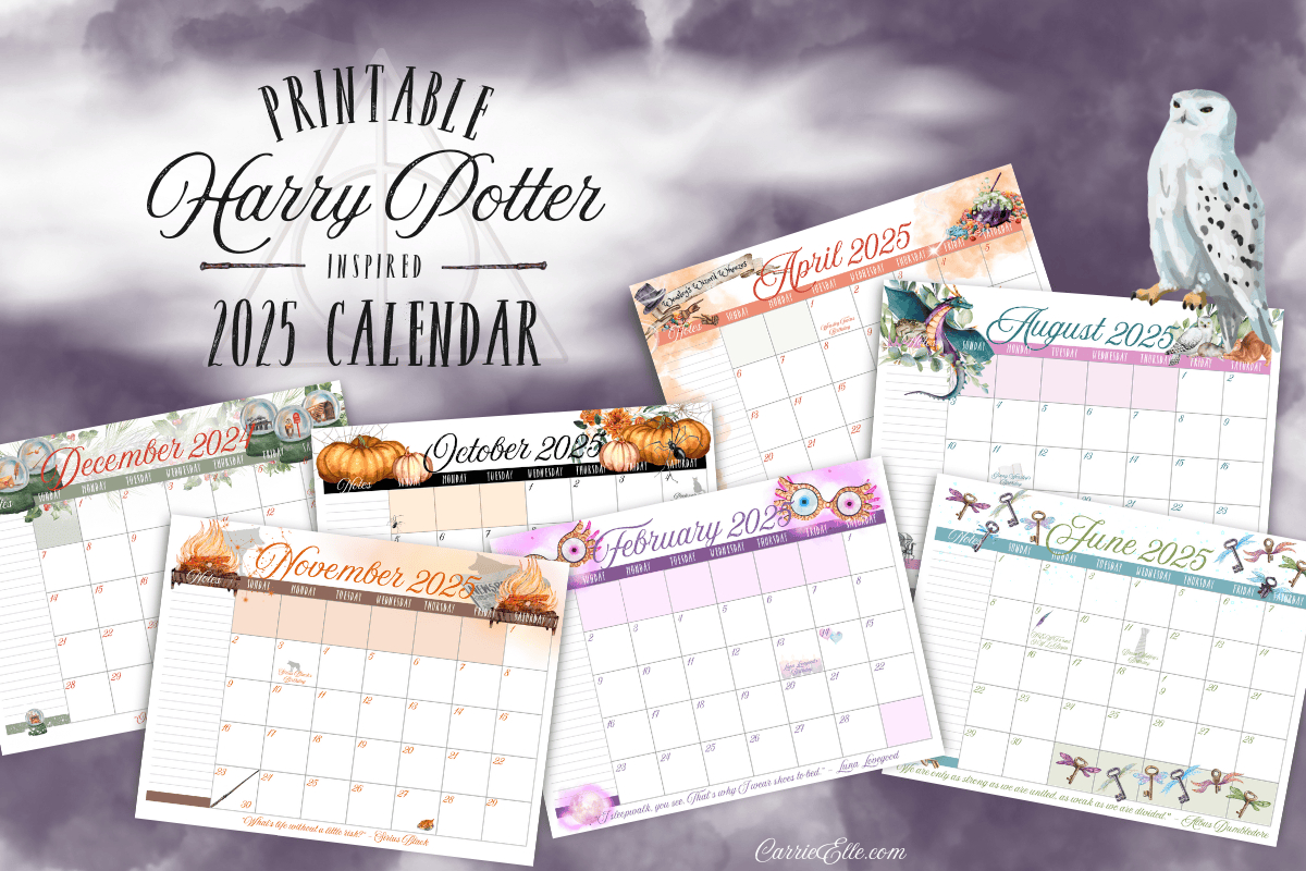 Plan Like A Wizard: 2025 Printable Harry Potter-Inspired Calendar intended for Harry Potter Printable Calendar 2025