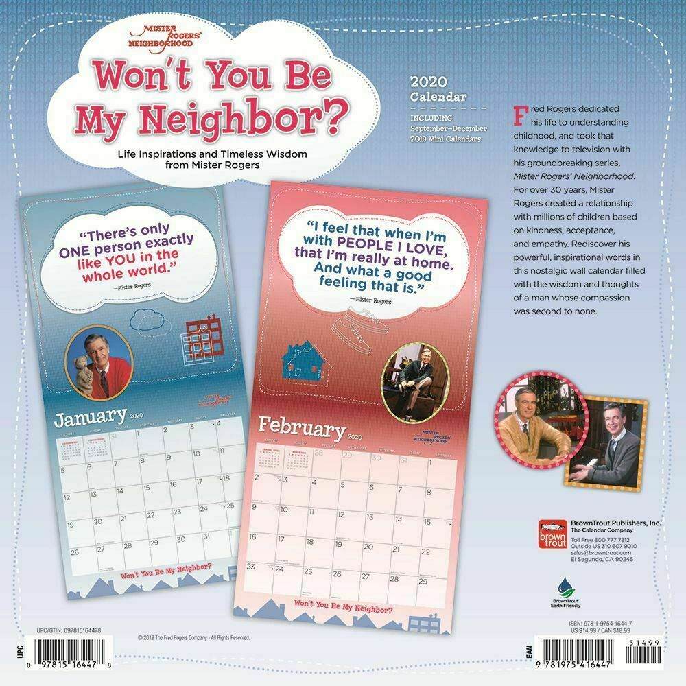 2020 Wall Calendarbrown Trout- Mister Roger&amp;#039;S Neighborhood 12 pertaining to Mister Rogers 2025 Calendar Printable