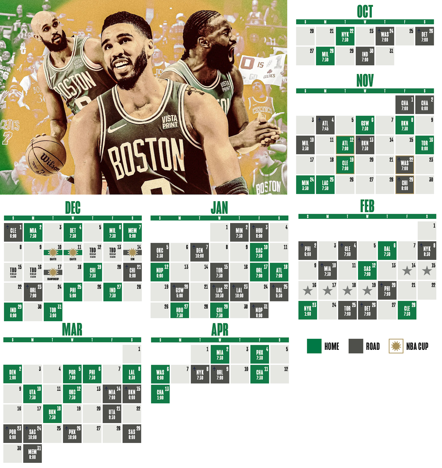 2024-2025 Boston Celtics Schedule intended for Boston 2025 Calendar Printable