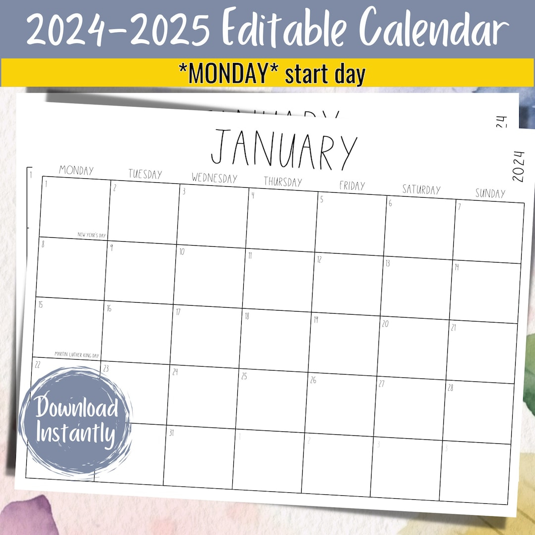 2024-2025 Printable Calendar Template Editable | Family Organizer for Rv There Yet 2025 Calendar Printable