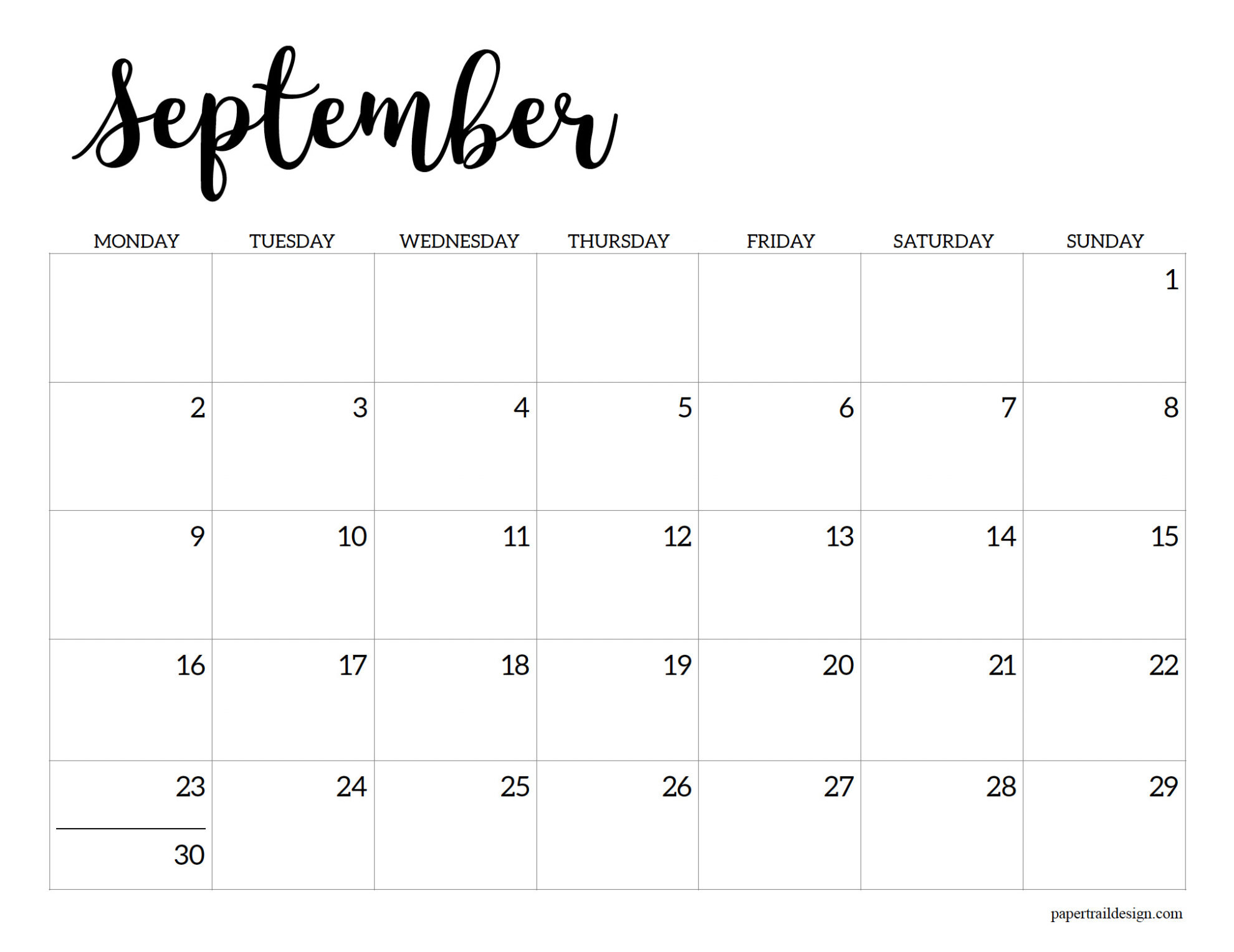 2024-2025 Printable School Calendar - Paper Trail Design within September 2024 - June 2025 Printable Calendar