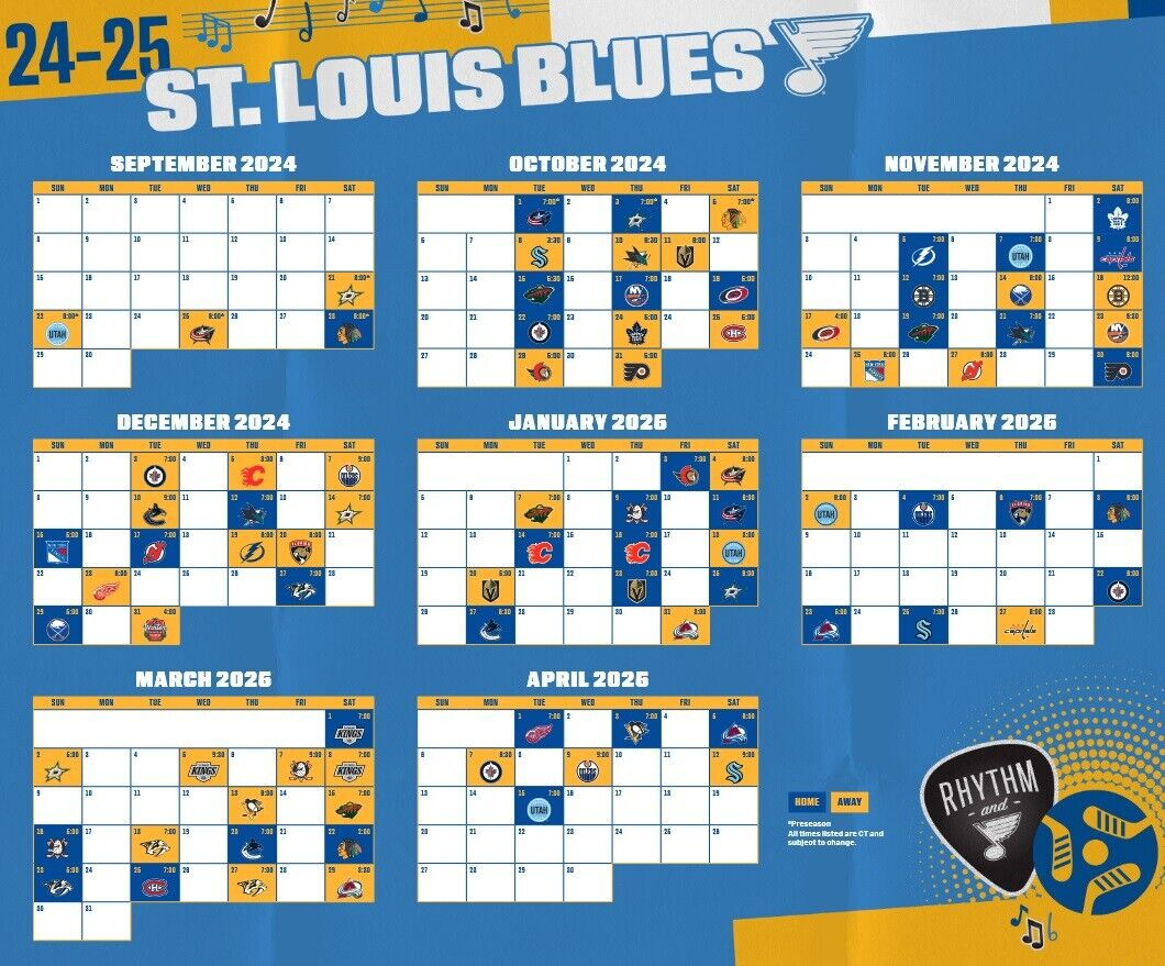 2024 - 25 Nhl Hockey Schedule Magnets Approximately 5&amp;quot; X 3.5 pertaining to NHL St Louis Blues 2025 Calendar Printable