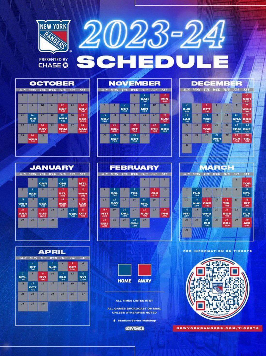 2024 Rangers Schedule, Highlights In Comments : R/Rangers for Nhl New York Rangers 2025 Calendar Printable