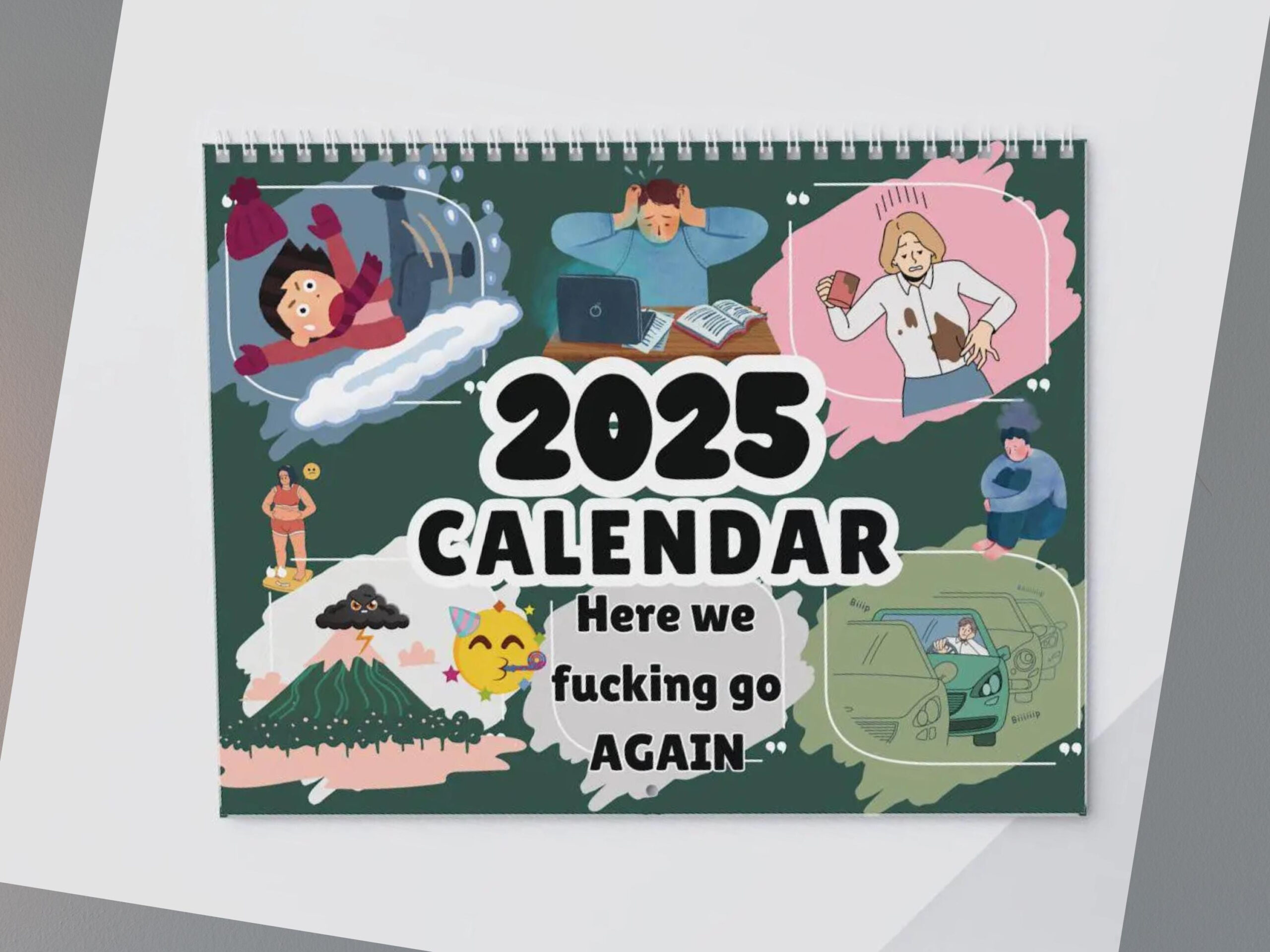 2024 Swear Calendar - Etsy Uk with regard to Fck This Sht Big 2025 Calendar Printable