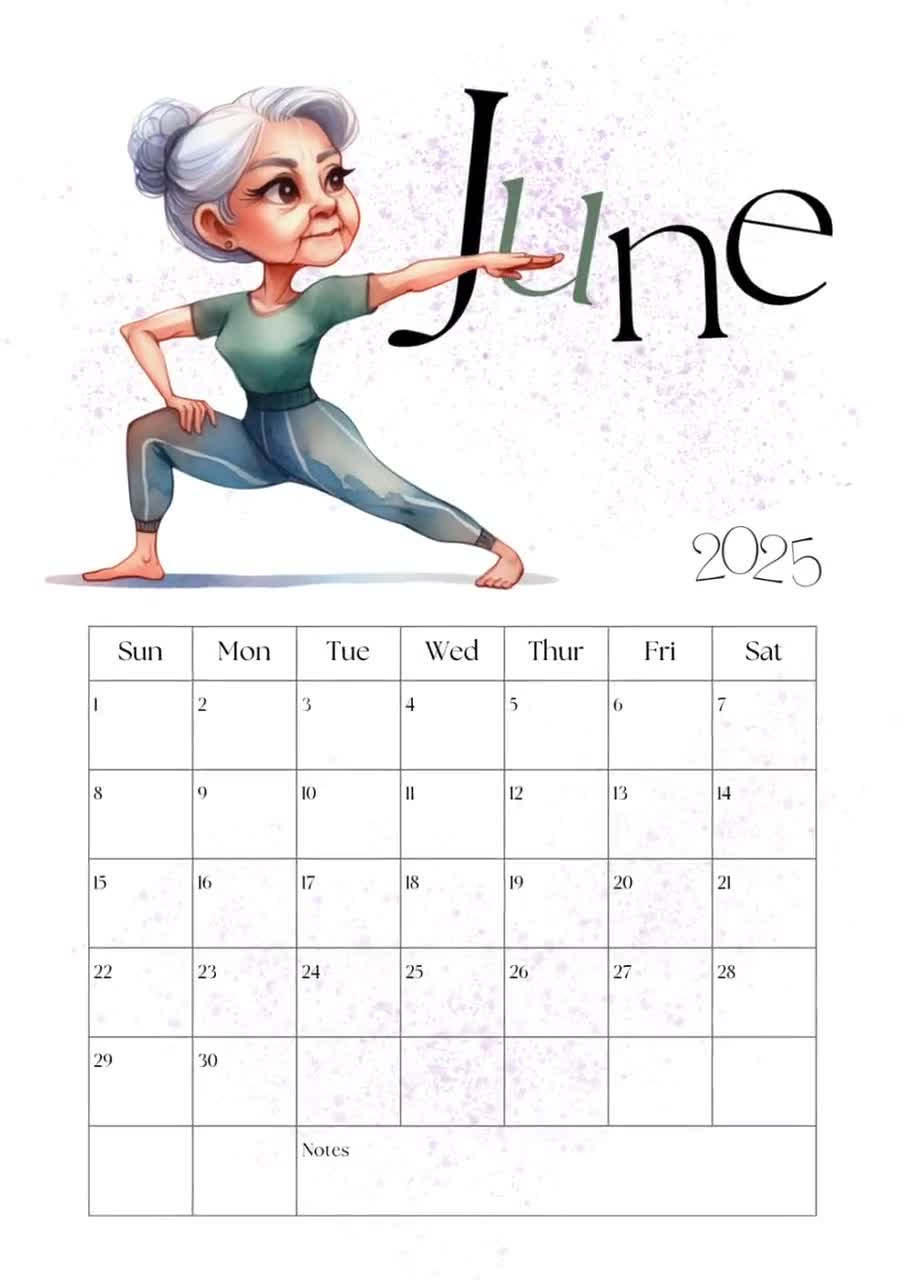 2025 11X17 Wall Calendar Funny Yoga Ladies - Sunday Start Or Monday Start Planner - 12 Monthly Calendar - A3 Wall Planner with regard to Yoga 2025 Calendar Printable