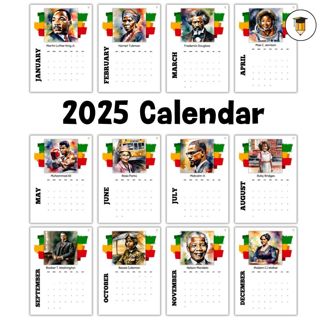 2025 Black History Calendar | Bulletin Board Display | Black with regard to Muhammad Ali 2025 Calendar Printable