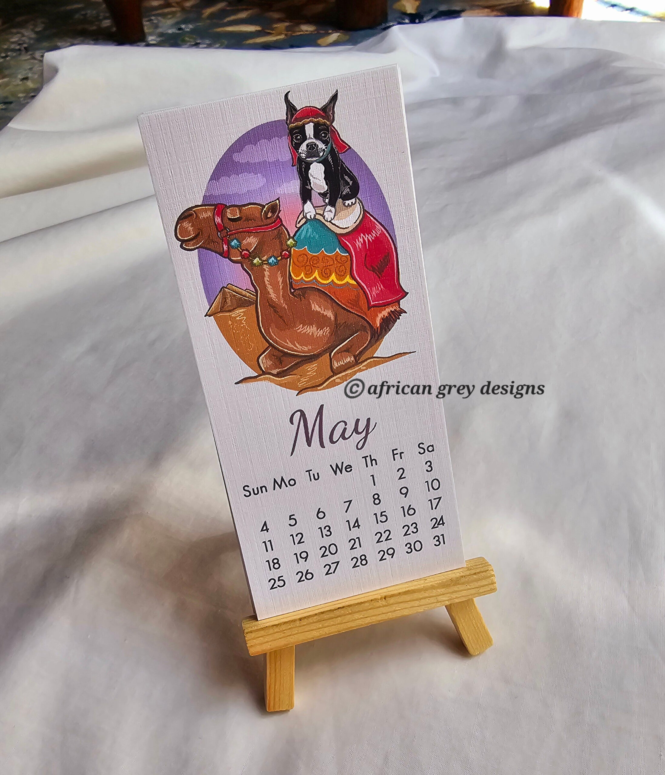 2025 Boston Terrier Calendar - Mini Desk Size - Printed On in Boston Nostalgic 2025 Easel Calendar Printable