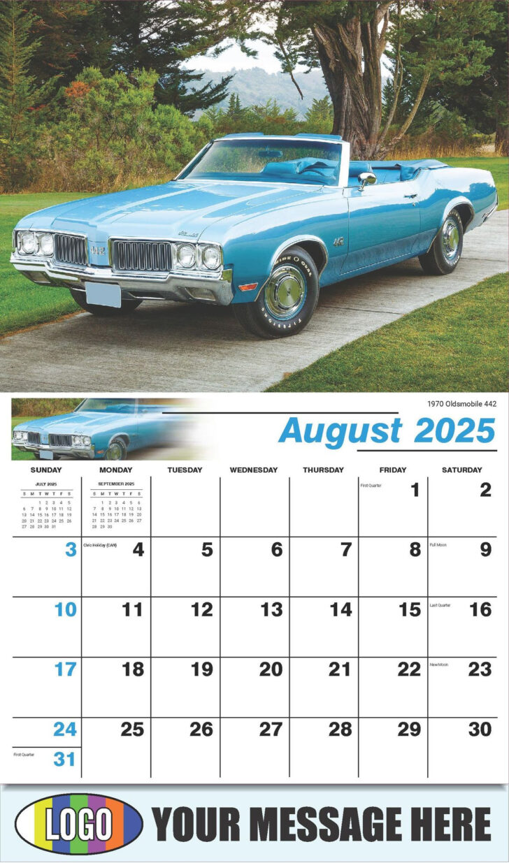 Classic Cars 2025 Calendar  Printable