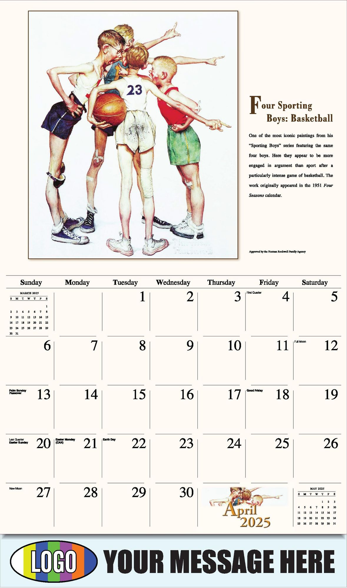2025 Business Promotion Calendar | Norman Rockwell with regard to Rockwell 2025 Calendar Printable