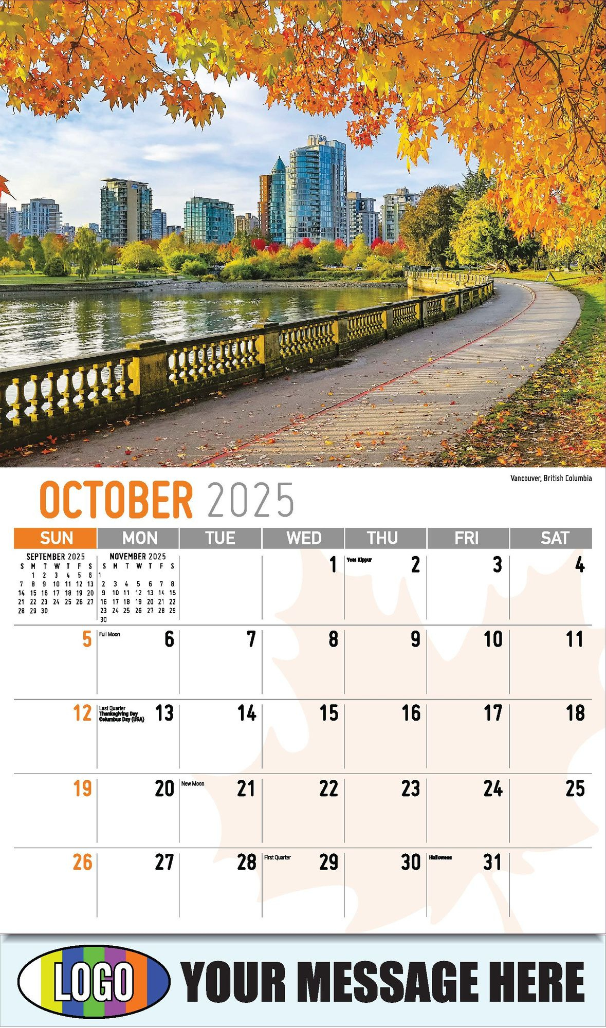 2025 Business Promotion Calendar | Scenes Of Canada inside British Columbia 2025 Calendar Printable