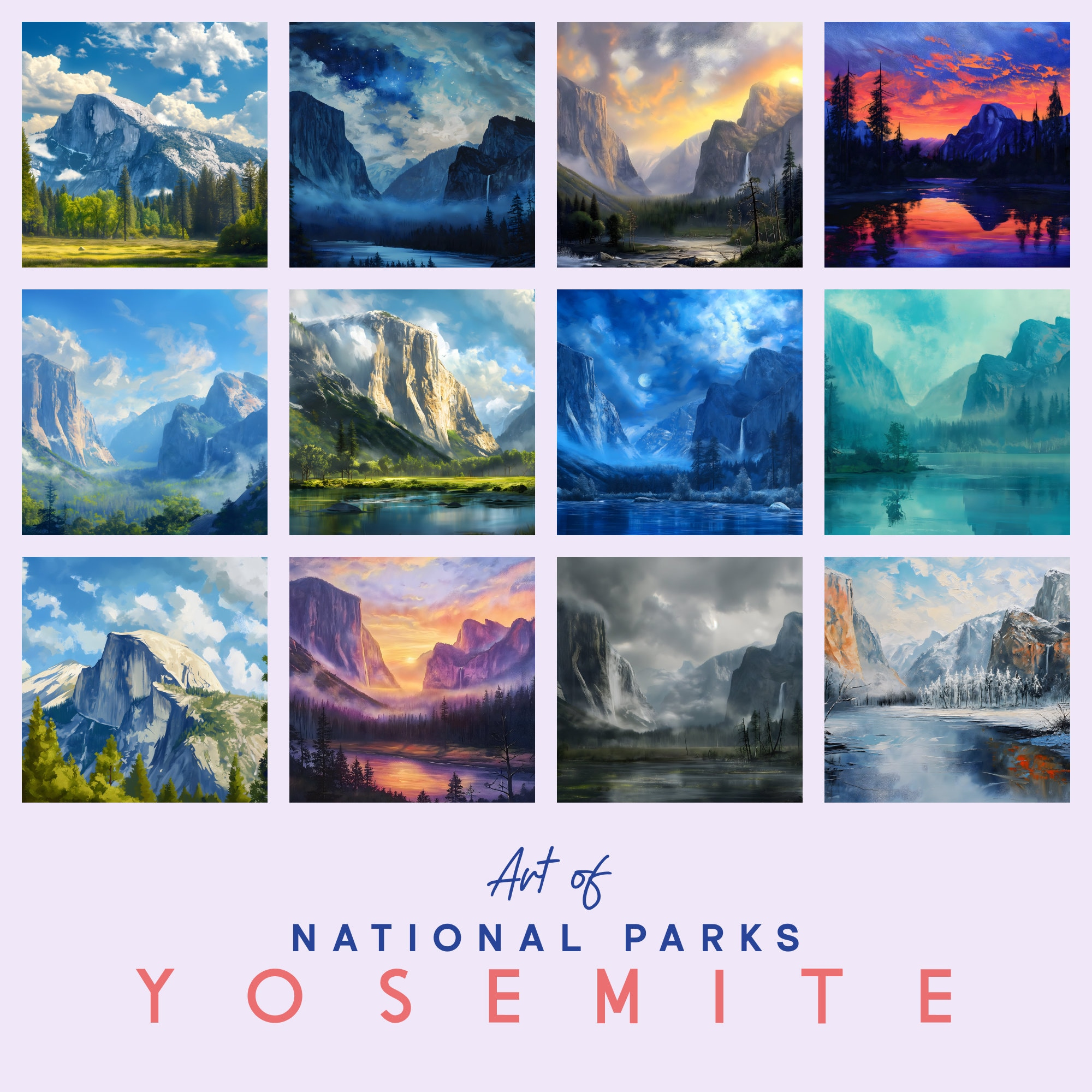 2025 Calendar - Art Of Yosemite National Park - Desk Calendar - Etsy intended for Yosemite National Park 2025 Calendar Printable
