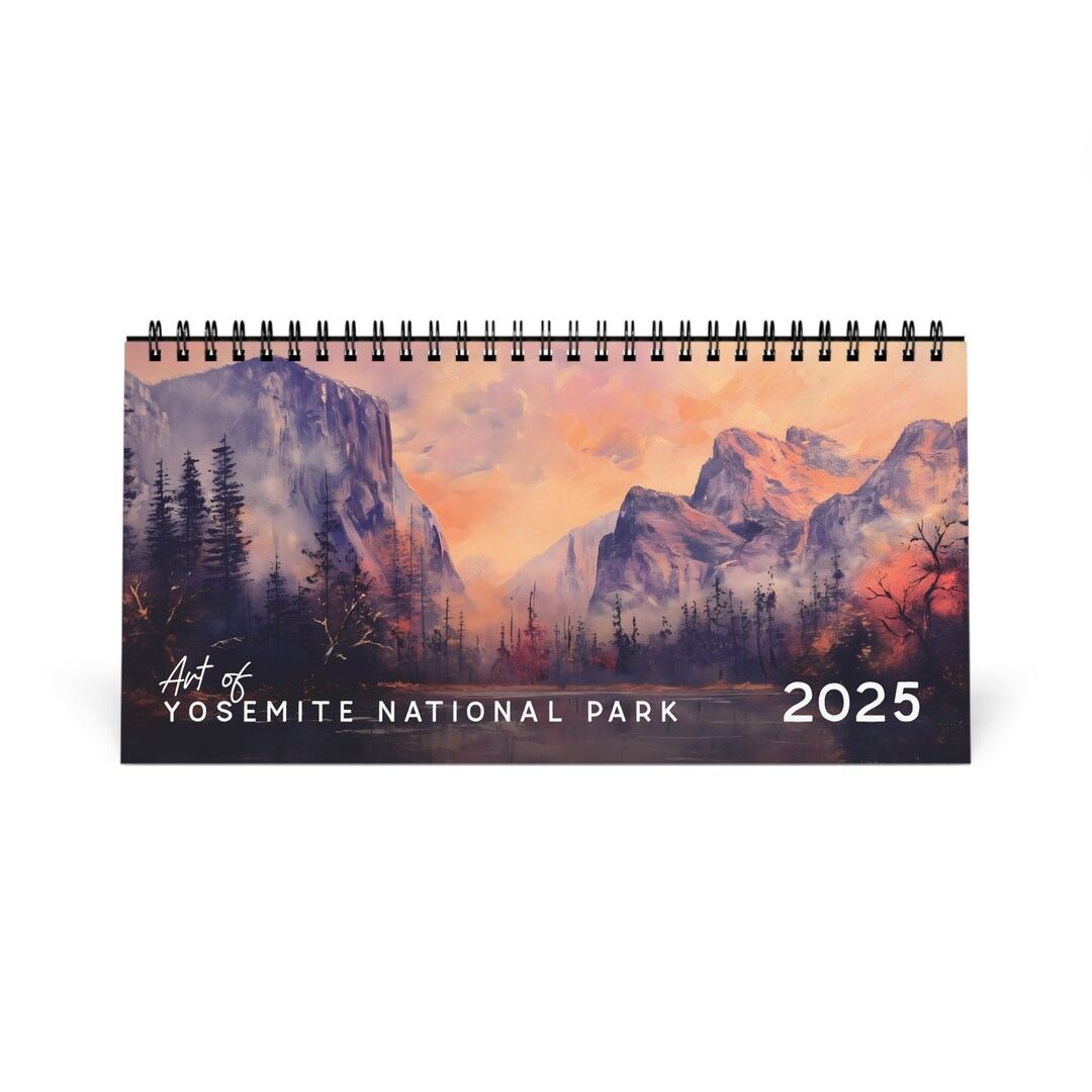 2025 Calendar - Art Of Yosemite National Park - Desk Calendar - Etsy throughout Yosemite National Park 2025 Calendar Printable