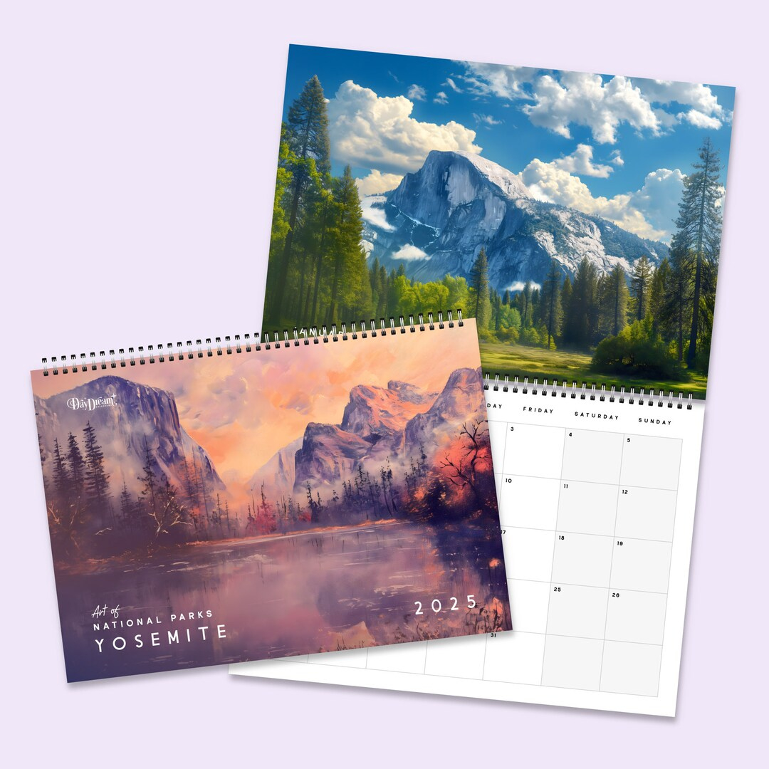 2025 Calendar - Art Of Yosemite National Park - Wall Planner - Etsy Uk with regard to Yosemite National Park 2025 Calendar Printable