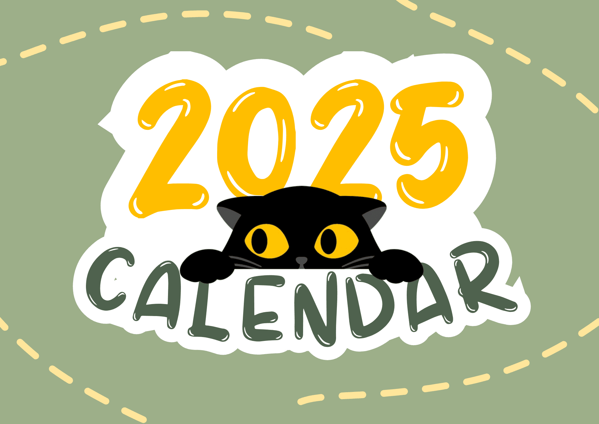 2025 Calendar Cat Themedathenafamor - Raket.ph pertaining to Black Kitties 2025 Calendar Printable
