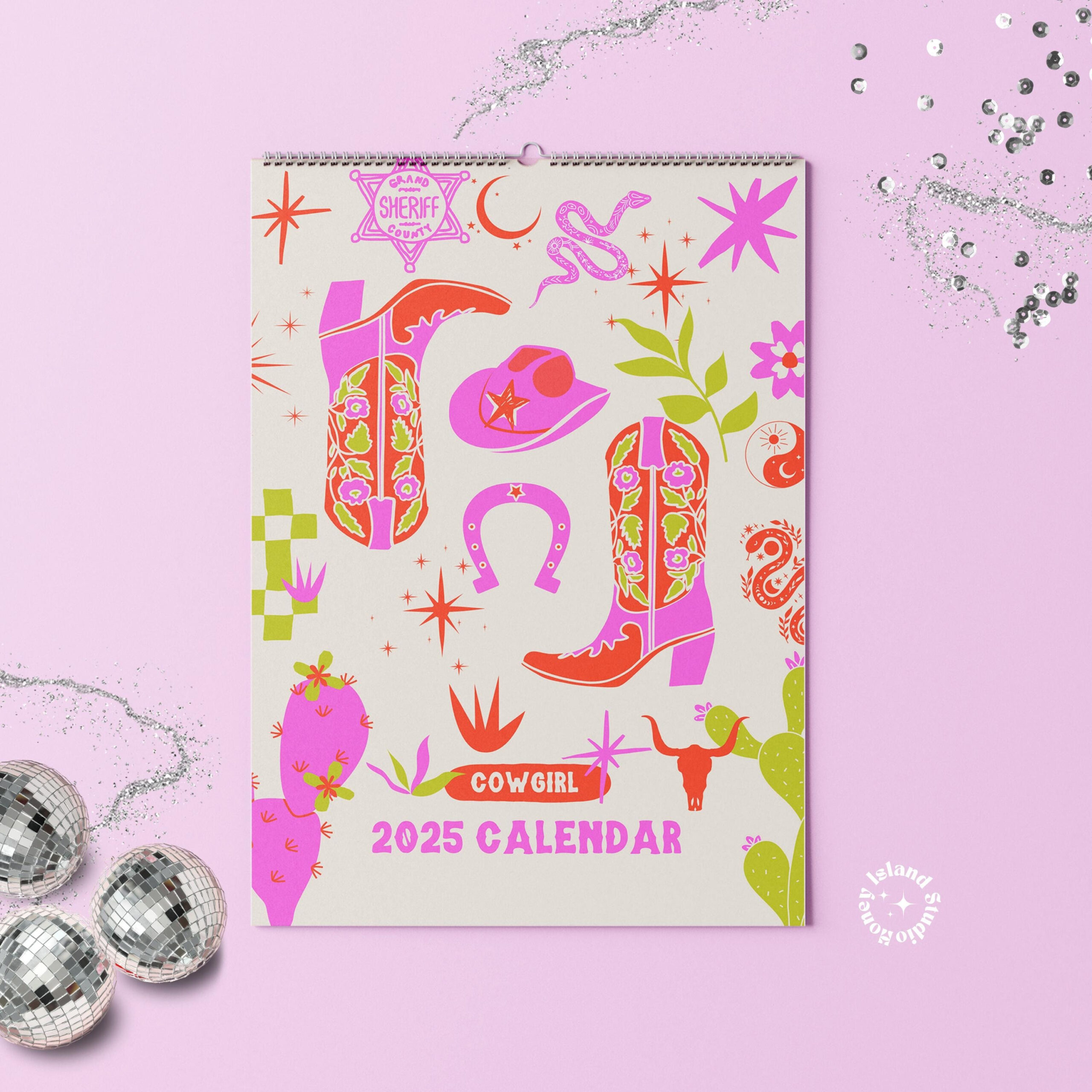 2025 Calendar Cowgirl, 2025 Planner Daily Planner, New Calendar for Cowgirls 2025 Calendar Printable