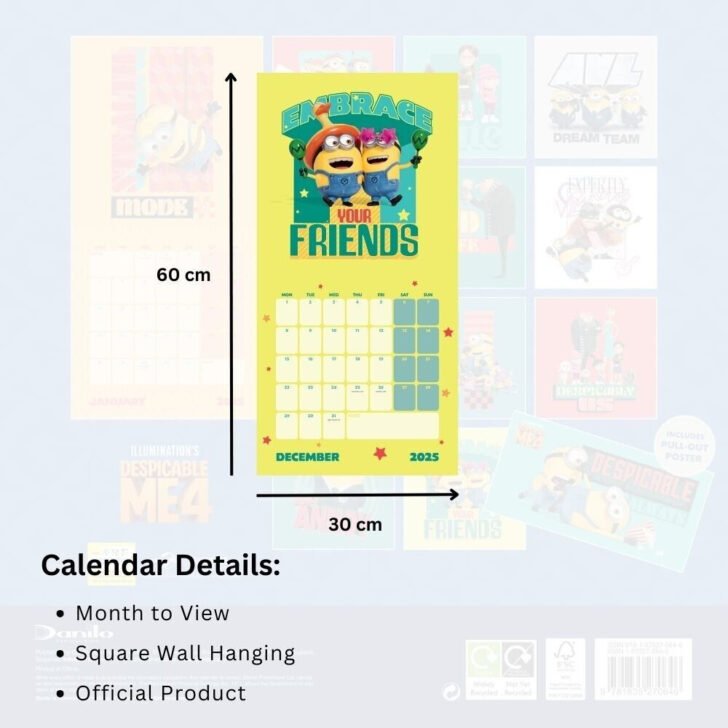 Despicable Me 2025 Calendar Printable