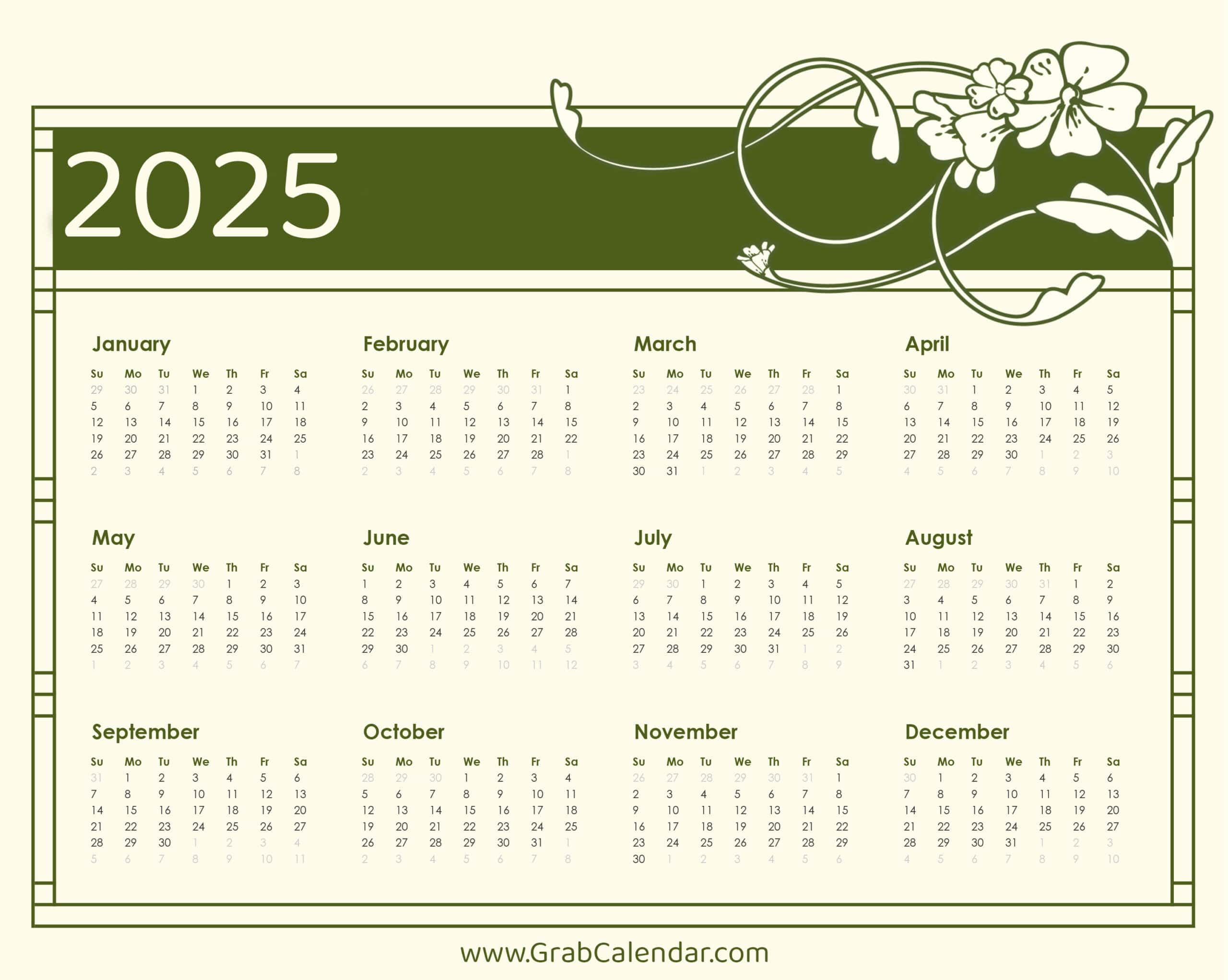 2025 Calendar - Grab Calendar with They Said What 2025 Calendar Printable