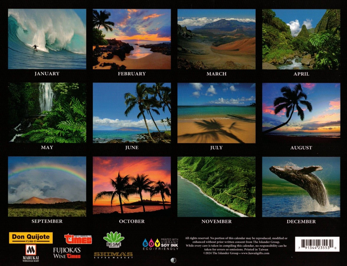 2025 Calendar - Hawaiian Island Of Maui with regard to Island Of Maui 2025 Calendar Printable