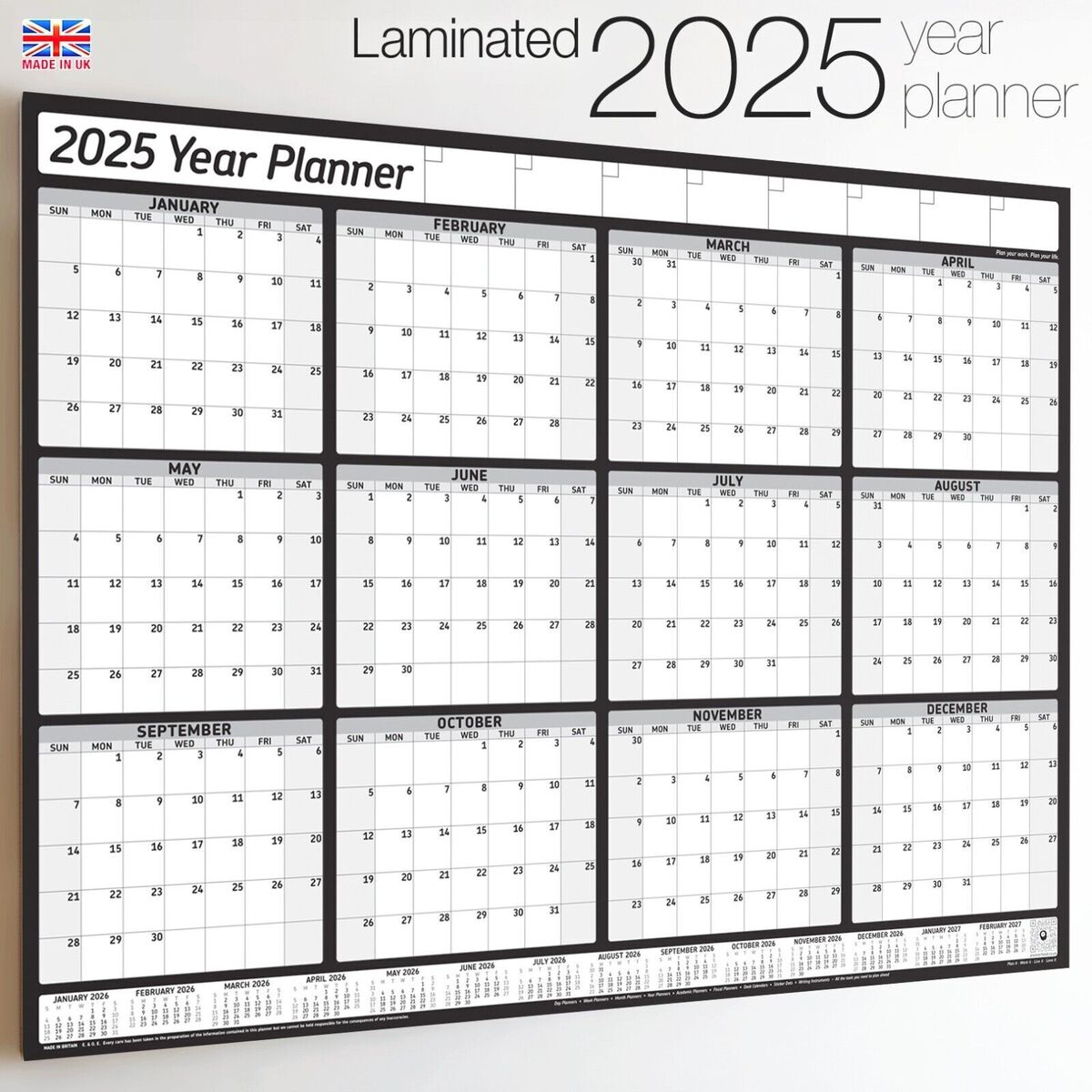 2025 Calendar Laminated Year Planner Xl Wall Chart Weekly Monthly inside Orange County Choppers 2025 Calendar Printable