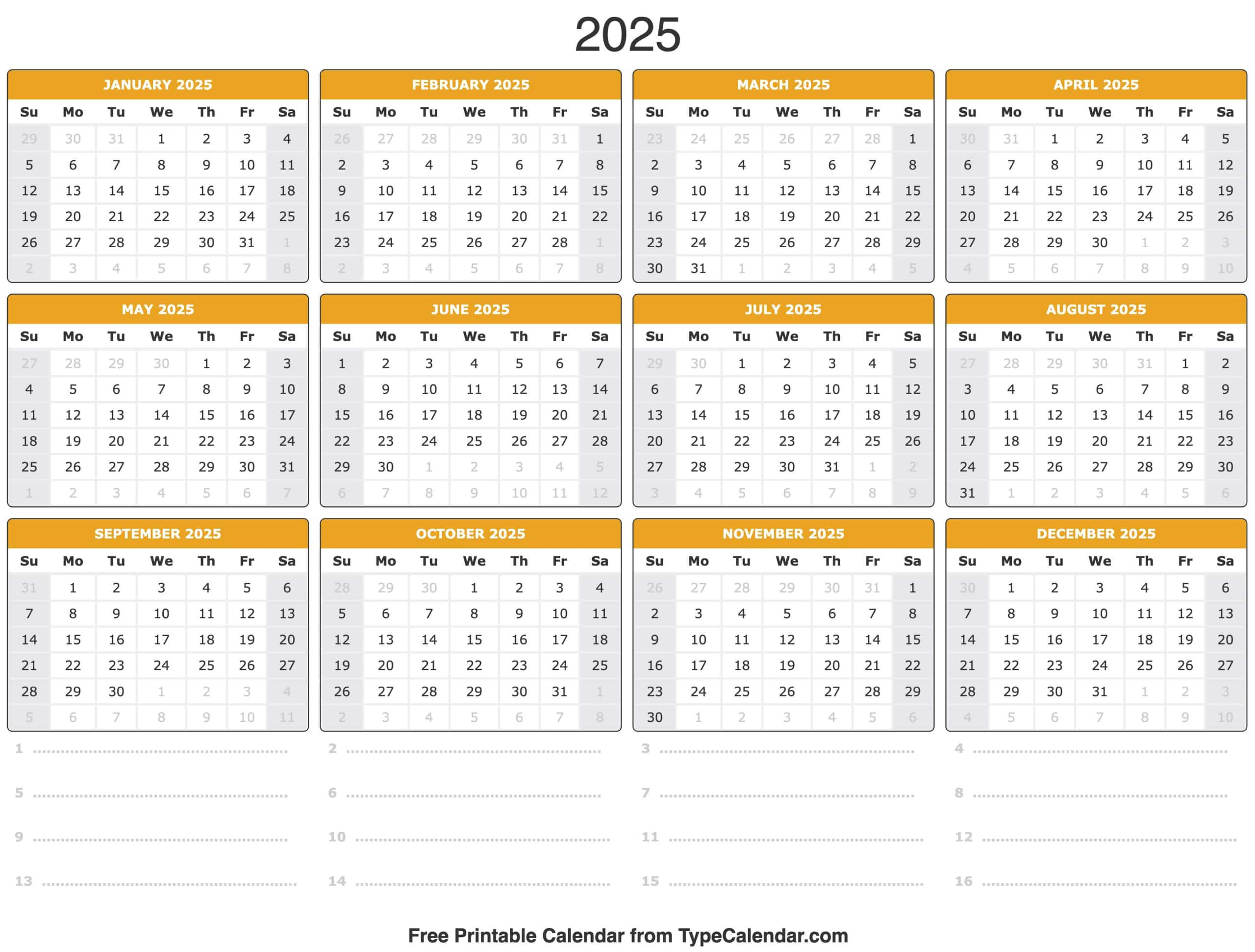 2025 Calendar - Printable Calendar 2025 With Holidays throughout Be Still 2025 Calendar Printable