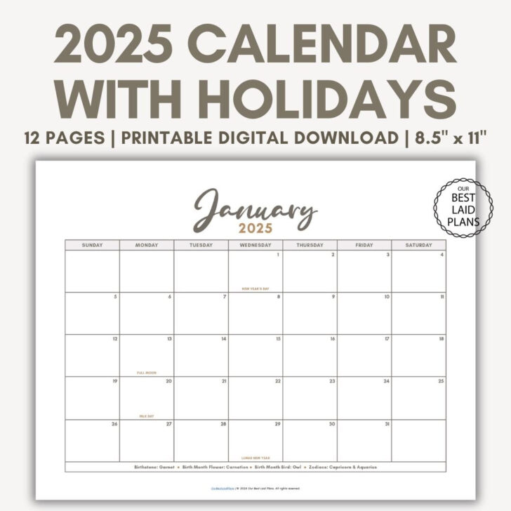 Land That I Love 2025 Calendar Printable