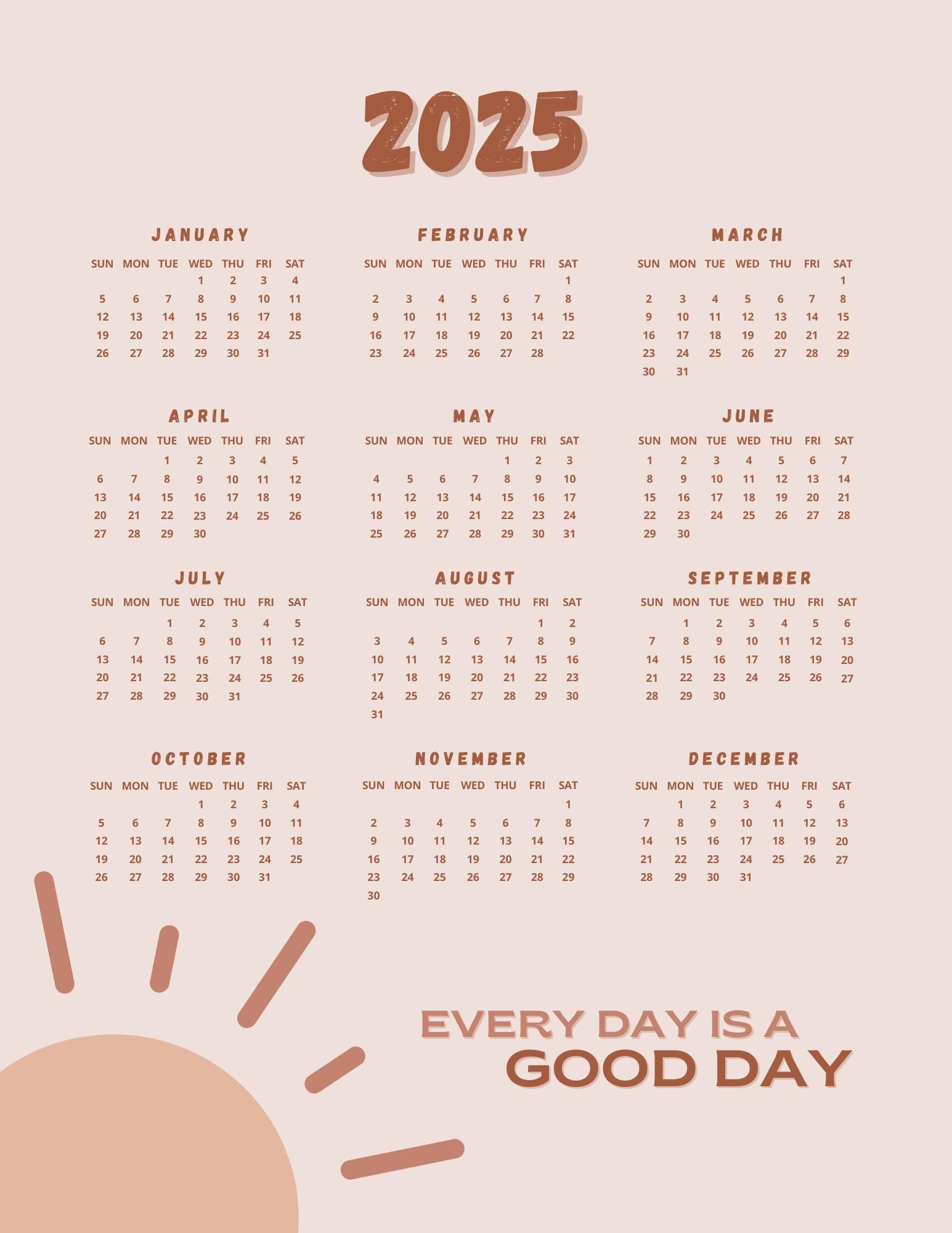 2025 Calendar Printable Pink 2025 Calendar At A Glance Boho 2025 with I Love Beer 2025 Calendar Printable