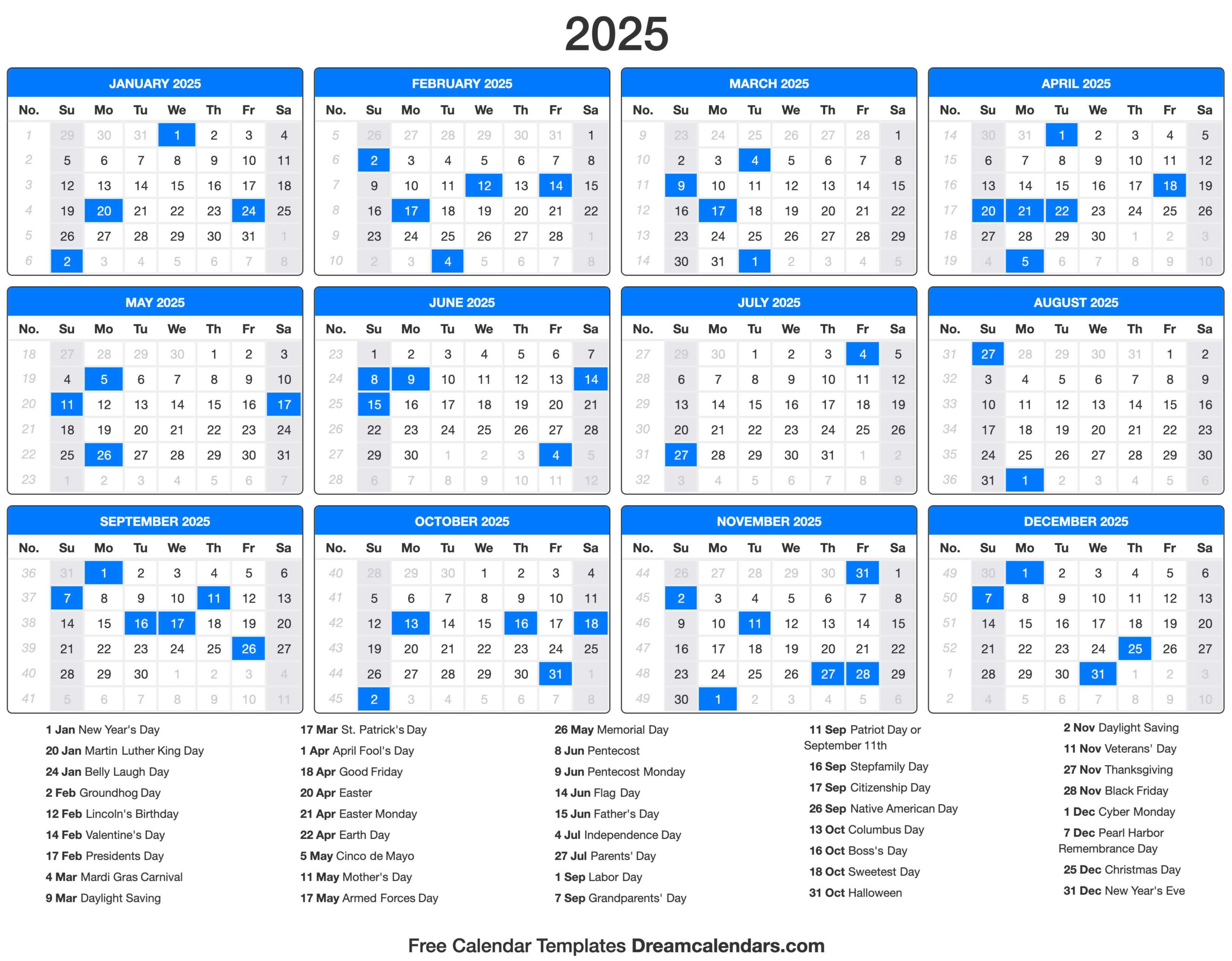 2025 Calendar regarding Every Days A Holiday Photo 2025 Calendar Printable