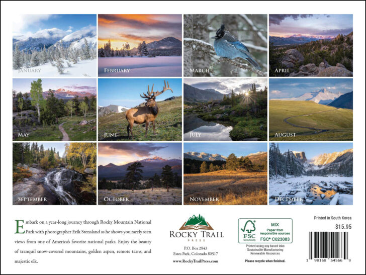 Canadian National Parks 2025 Calendar Printable