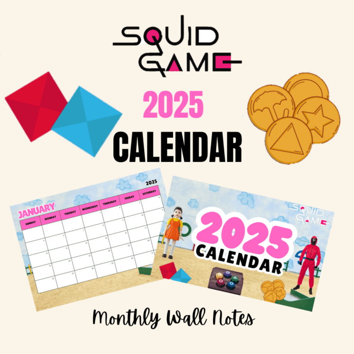 Squid Game 2025 Calendar  Printable