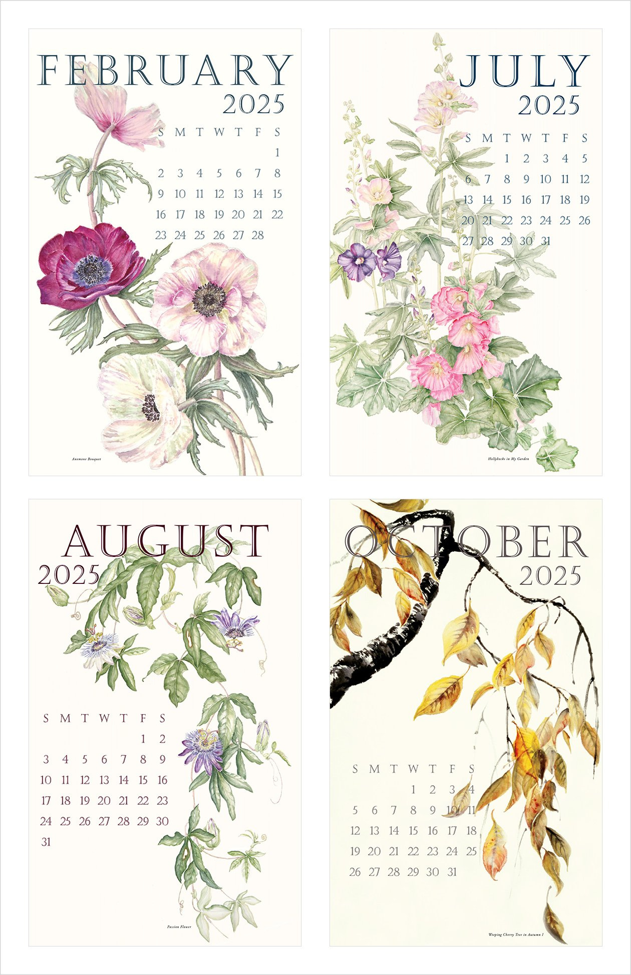 2025 Calendar — Susan Lanzano regarding Botanical Year 2025 Calendar Printable