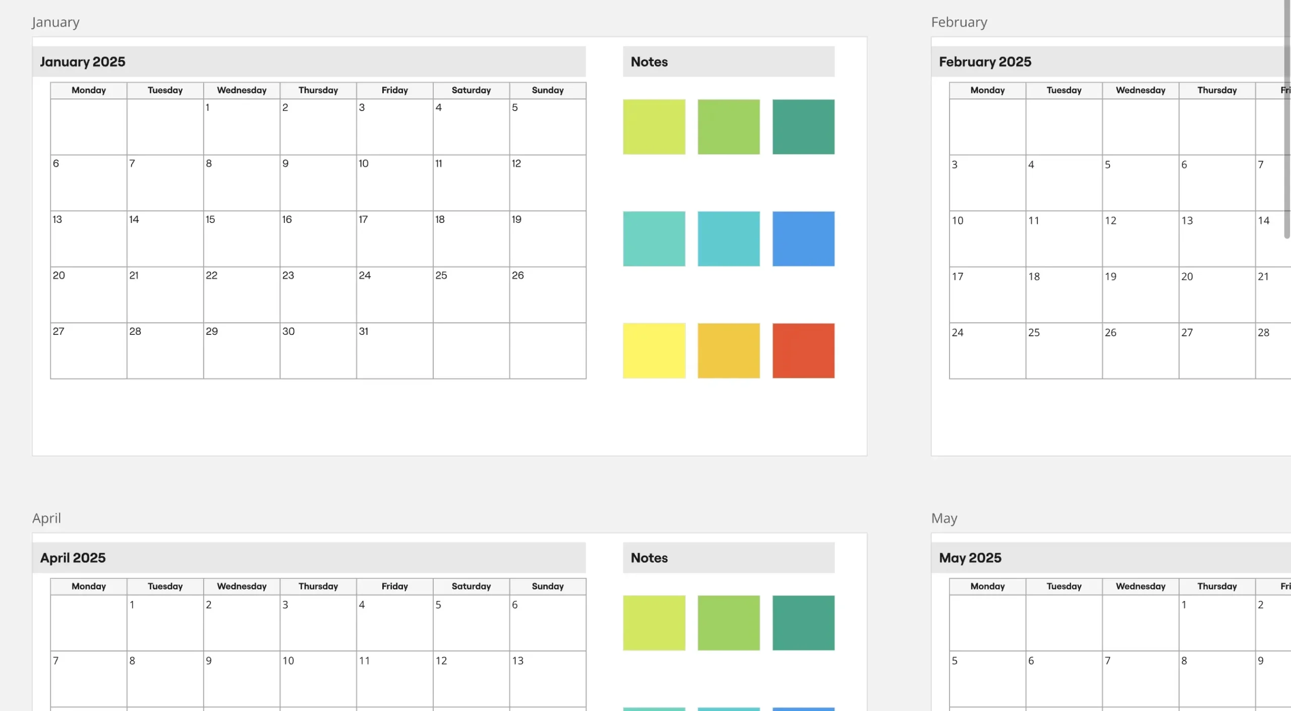 2025 Calendar Template | Miroverse intended for Miro 2025 Calendar Printable