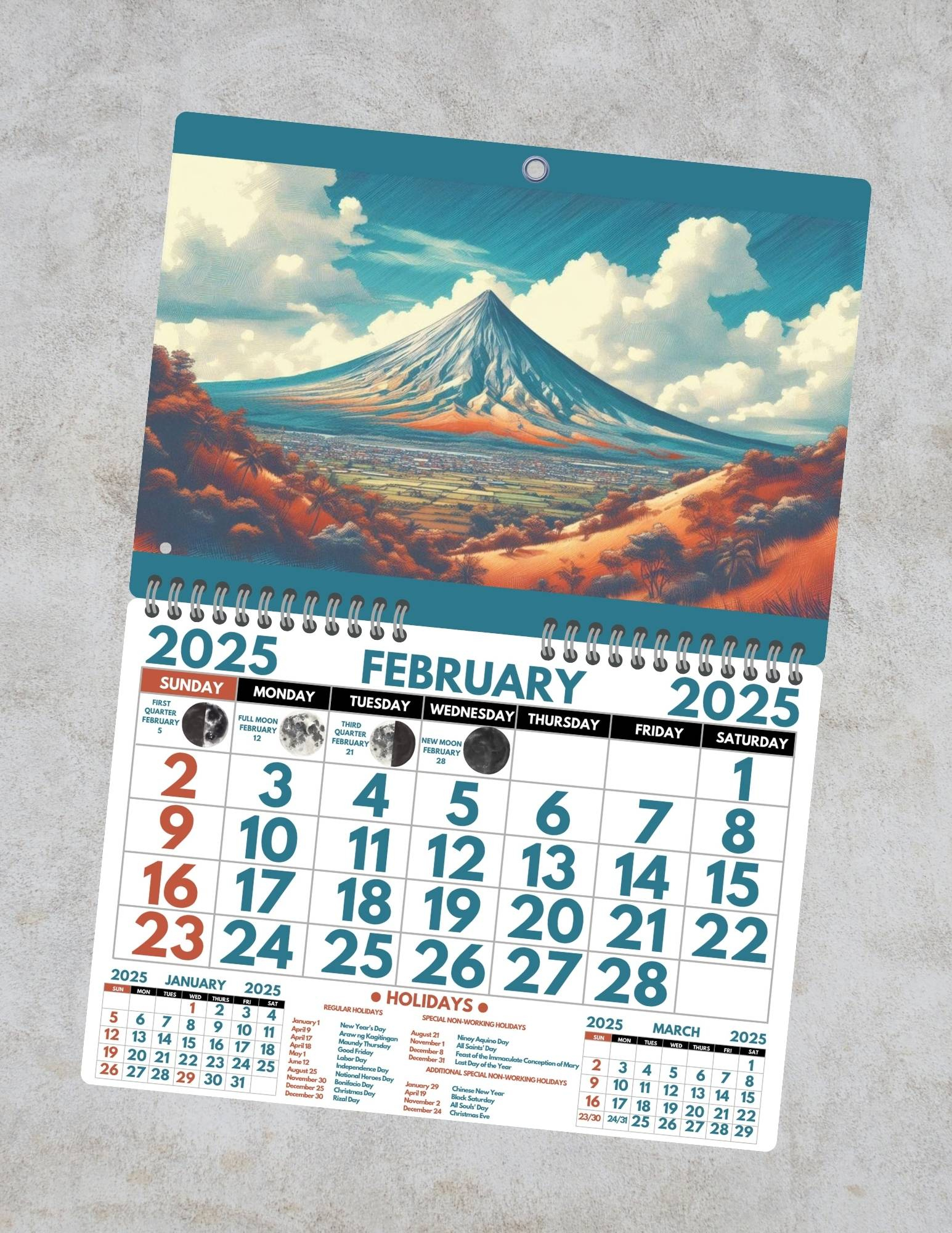 2025 Calendar - Template Onlydigitalatelier - Raket.ph with Volcanoes 2025 Calendar Printable