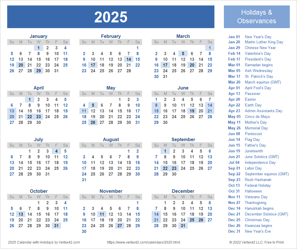 2025 Calendar Templates And Images for Point of Light 2025 Calendar Printable