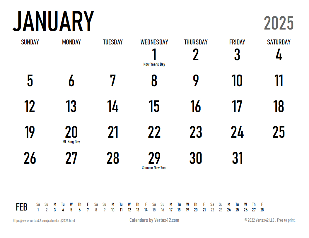 2025 Calendar Templates And Images regarding Large Office 2025 Calendar Printable