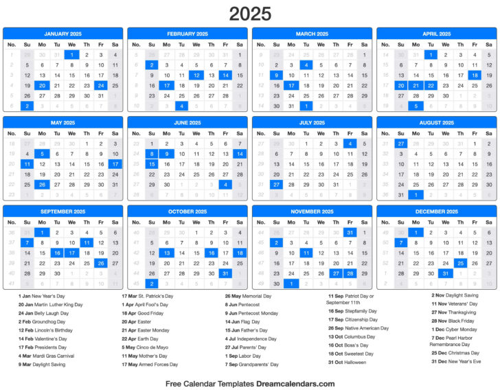 Americana Photo 2025 Calendar Printable