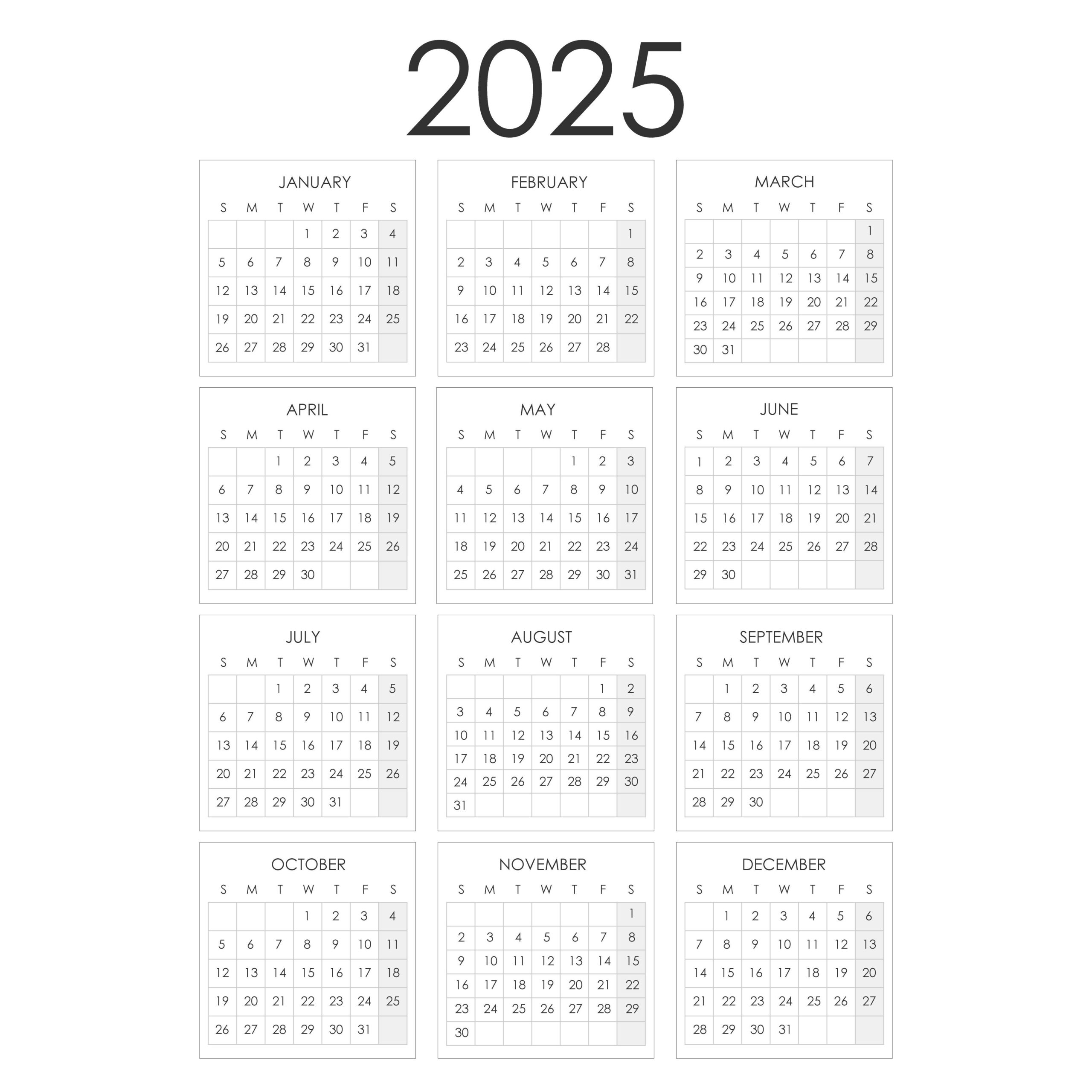2025 Calendar (Weeks Starting On Sunday)|D-1237189 for Farmers Daughter 2025 Calendar Printable