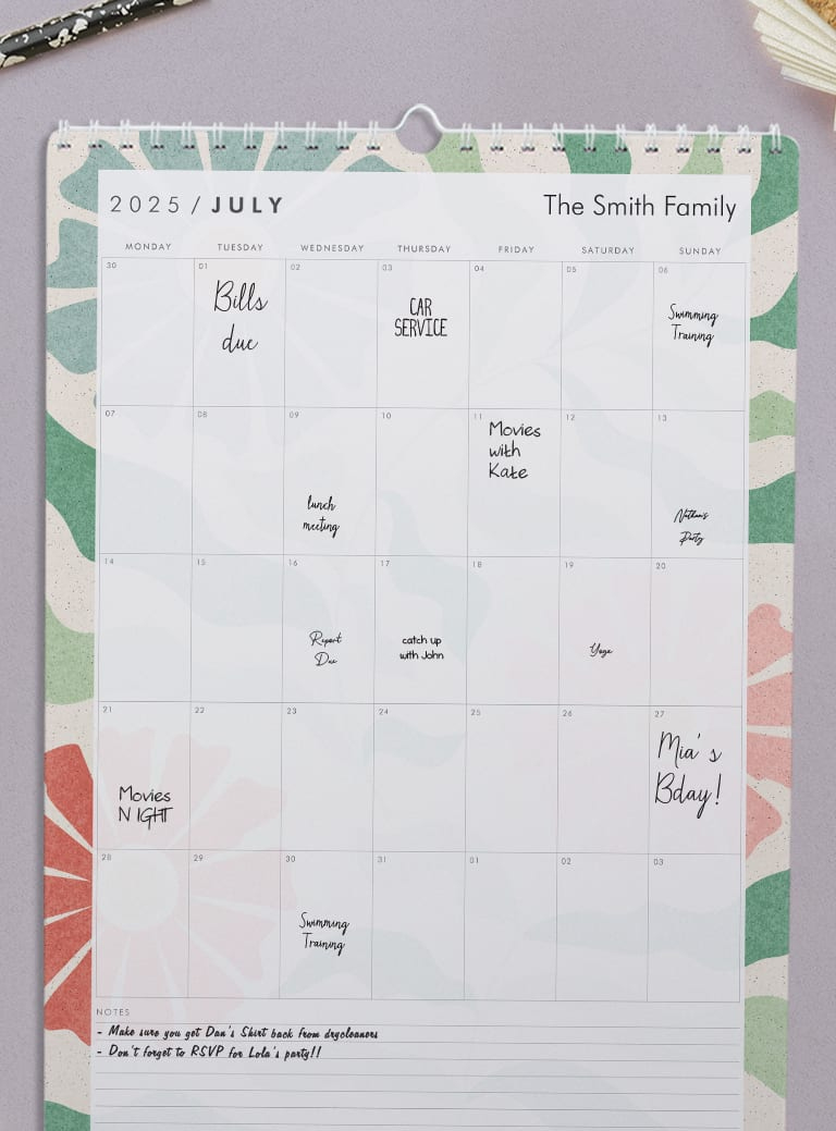 2025 Calendars | Family Planners | Personalised Calendars - Tinyme with Pickups Classic 2025 Calendar Printable