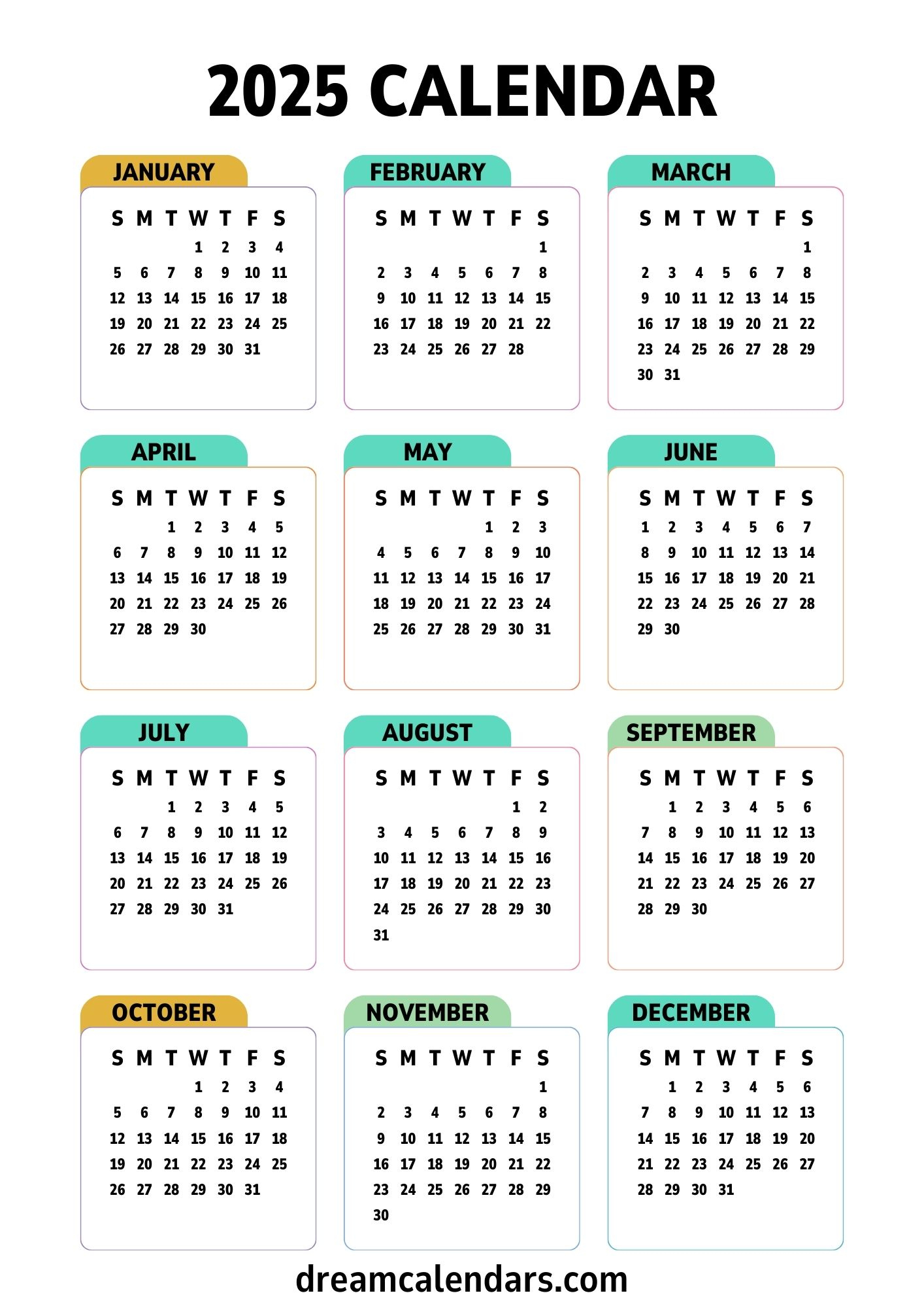2025 Calendars: Printable Yearly And Monthly - Dream Calendars in Amazing Planet 2025 Calendar Printable