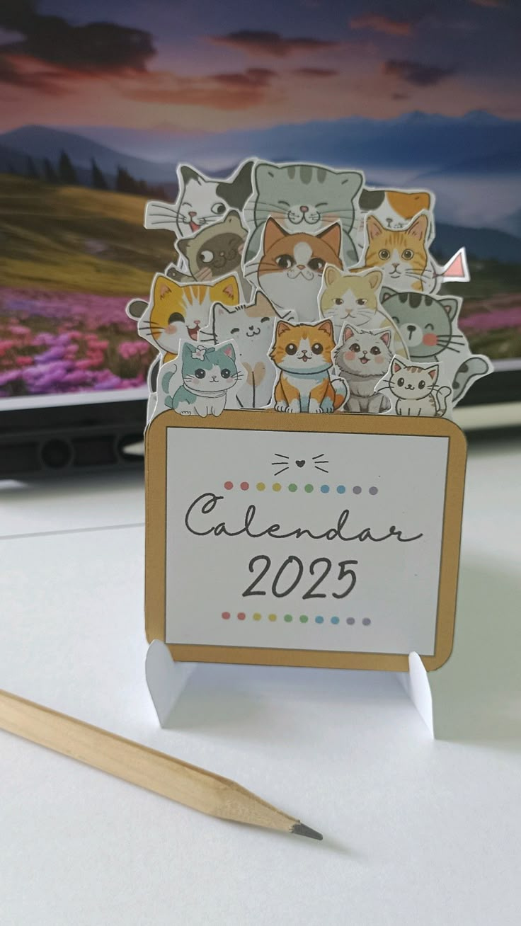 2025 Cat Desk Calendar | Printable Mini Calendar &amp;amp; Diy Pet throughout Cat In A Box 2025 Calendar Printable