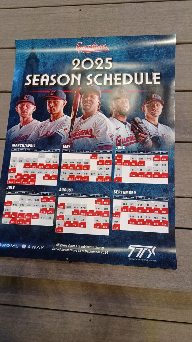 2025 Cleveland Guardians Schedule Poster Baseball Mlb Sga pertaining to MLB Cleveland Guardians 2025 Calendar Printable
