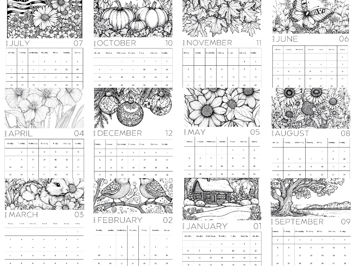 2025 Coloring Calendar – Try It – Like It – Create It intended for Calm Coloring 2025 Calendar Printable