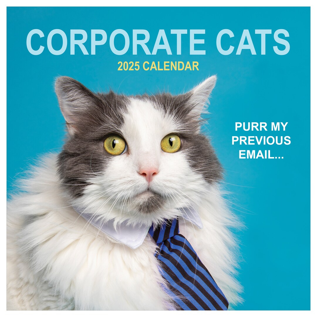 2025 Corporate Cats Wall Calendar - Etsy.de with regard to Cats On Catnip 2025 Calendar Printable