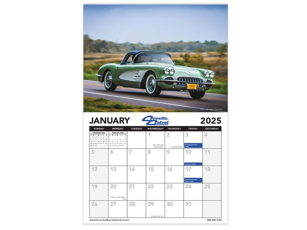 2025 Corvette Central 12-Month Calendar intended for Corvette 2025 Calendar Printable